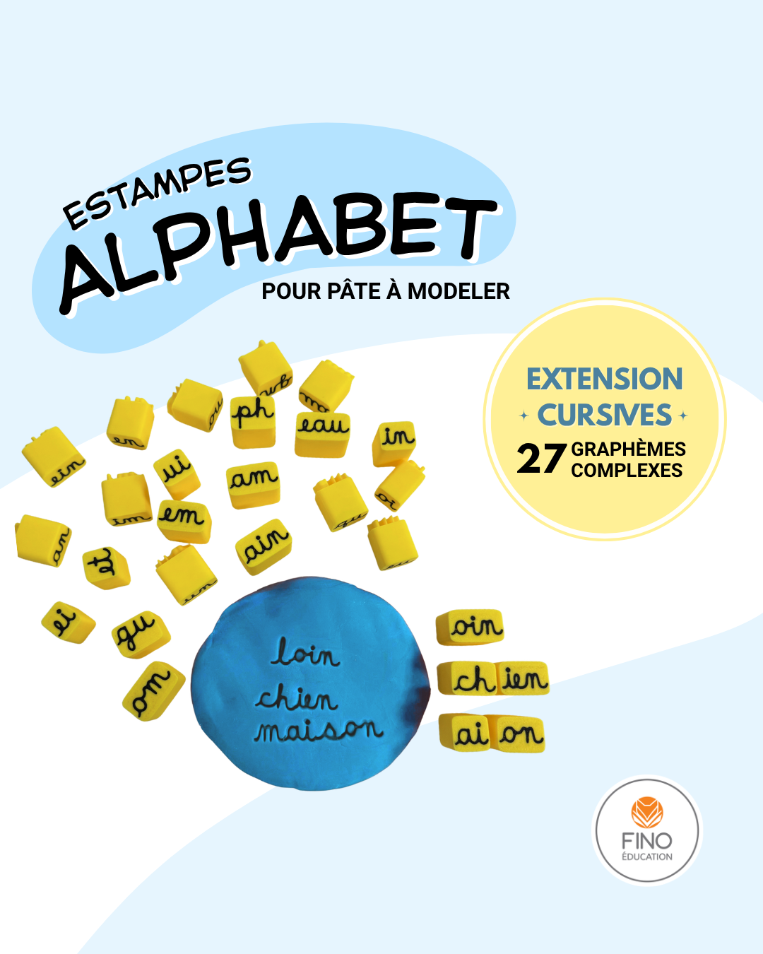 Estampes alphabet pour pâte à modeler