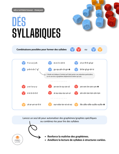 Dés d'apprentissage - Français