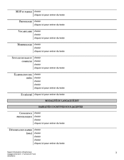 Évaluation orthophonique optimisée