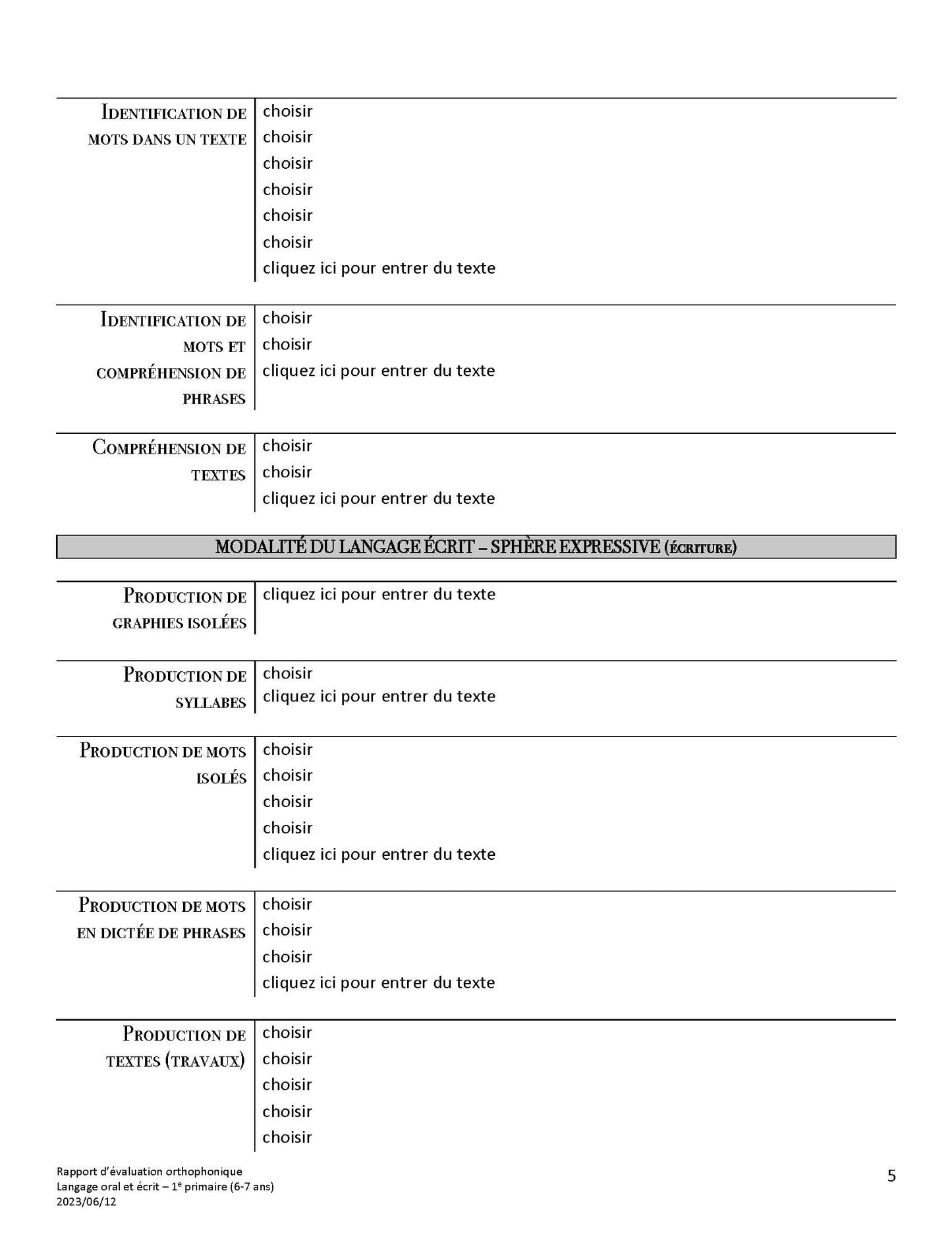 Évaluation orthophonique optimisée