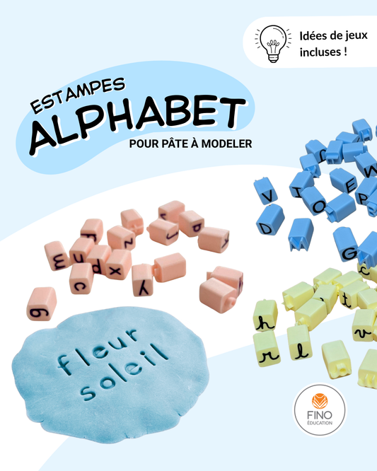 Estampes alphabet pour pâte à modeler