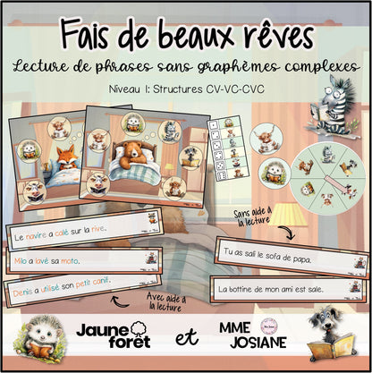 Trousse de lecture - Phrases sans graphemes complexes