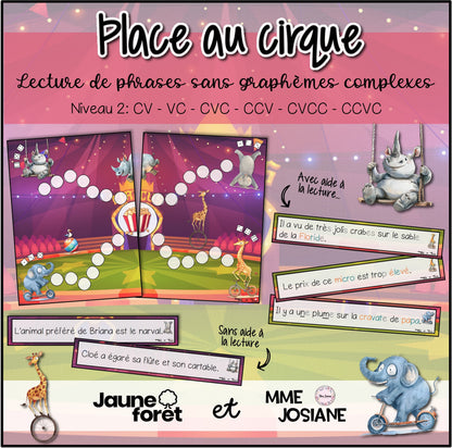 Trousse de lecture - Phrases sans graphemes complexes