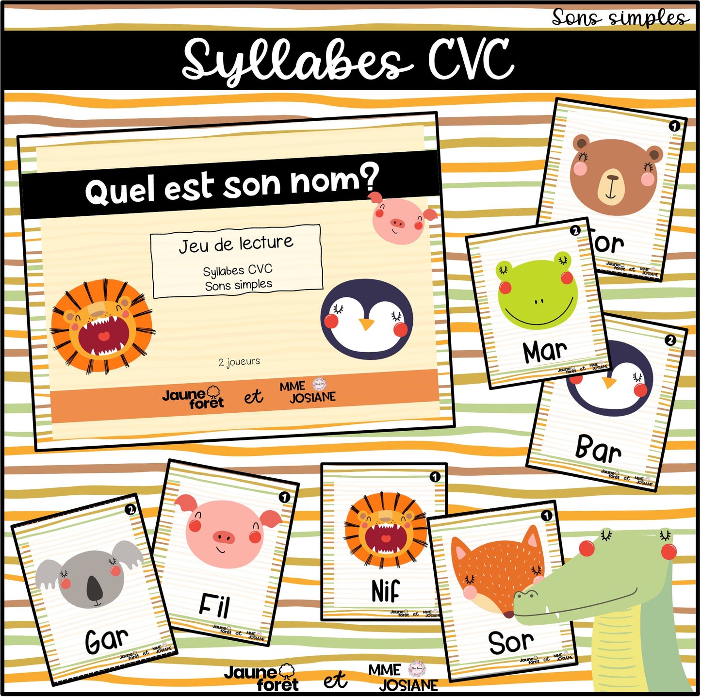 Trousse de lecture - ensemble A - Sons simples
