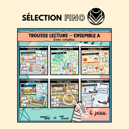 Trousse de lecture - ensemble A - Sons simples