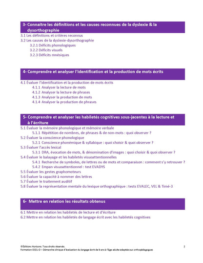 DCEL-O: Comprendre et analyser les habiletés en lecture et en écriture de 6 ans à l'âge adulte